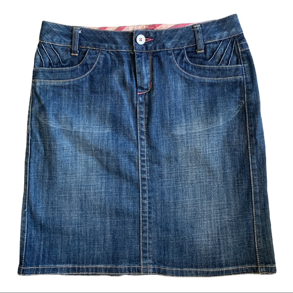 VTG Smart Set Juniors Classic Dark Blue Denim Jean Skirt Size 5